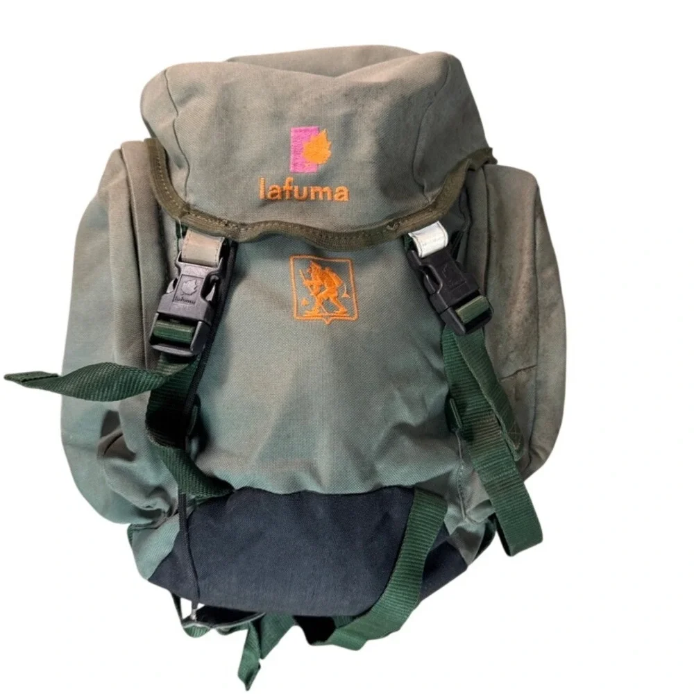 Lafuma Vintage Hiking Backpack Olive Green Daypack Outdoor Rucksack